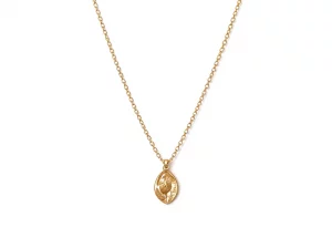Collana in Oro Giallo 18k con Medaglietta Ovale Incisa
