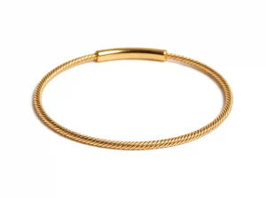 Bracciale Tubogas in Oro Giallo 18k con Inserto Centrale Liscio