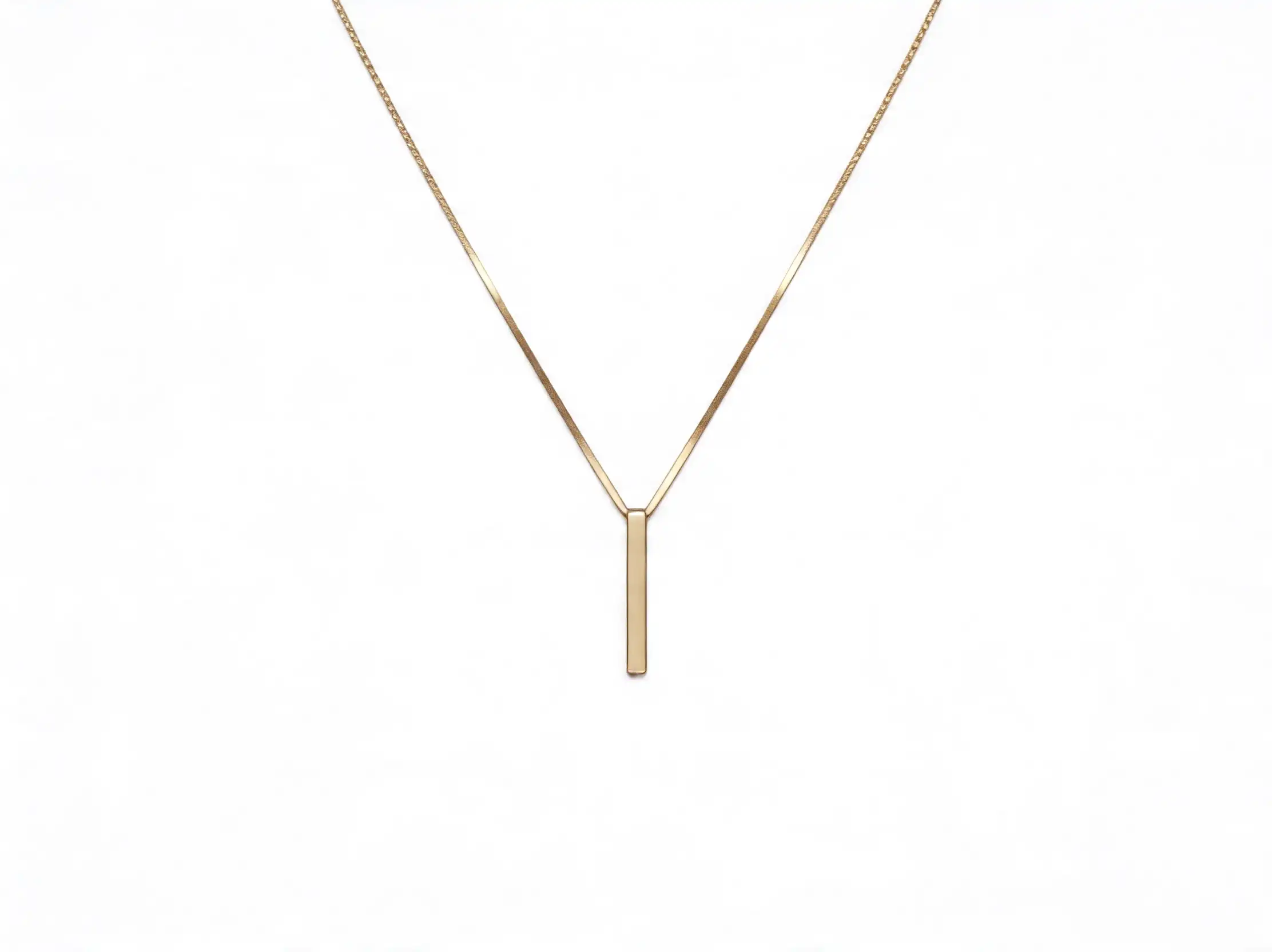 Collana in Oro Giallo 18k con Pendente Minimal a Barretta Verticale - immagine 3