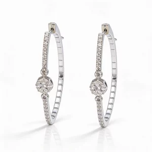 Orecchini a Cerchio in Oro 18k e Diamanti