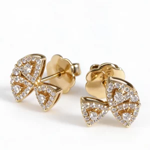Alternative view of Orecchini a fiocco in oro giallo 18kt e diamanti VVS