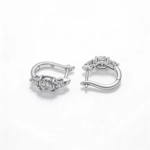 Orecchini Trilogy a Cerchio in Oro Bianco 18kt e Diamanti VVS