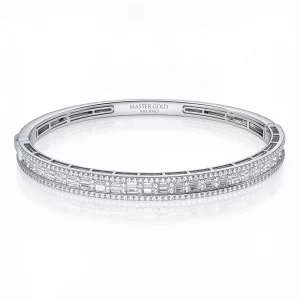 Bracciale a Fascia in diamanti VVS oro bianco 18K