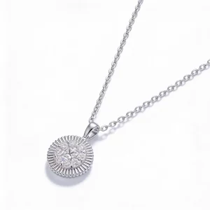 Collana Sole di Cristallo in Oro Bianco e Diamanti VVS - immagine 3