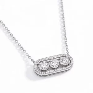 Alternative view of Collana Orbita in Diamanti e Oro Bianco 18kt