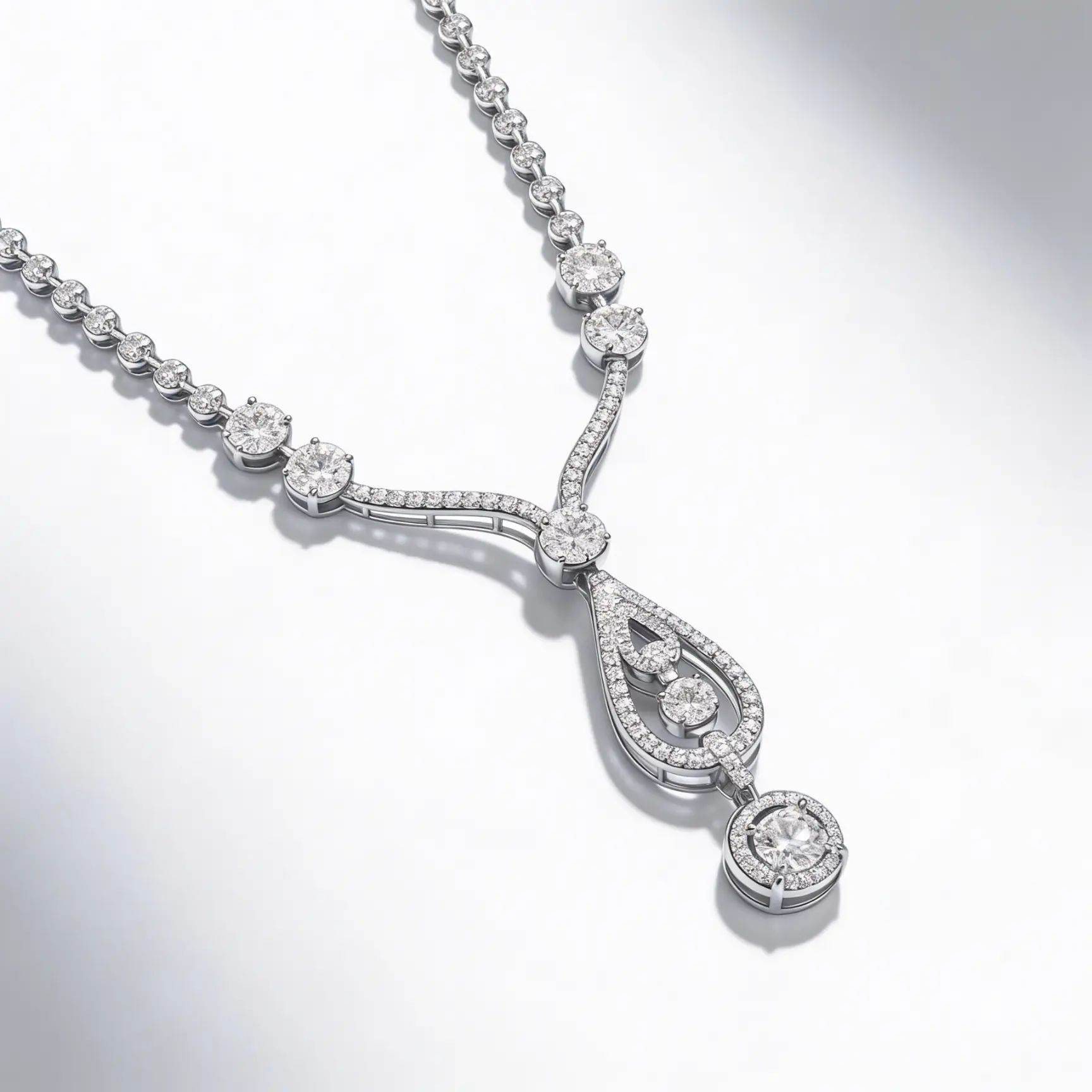 Collier Sinfonia Reale in Oro Bianco 18kt e Diamanti VVS - immagine 2