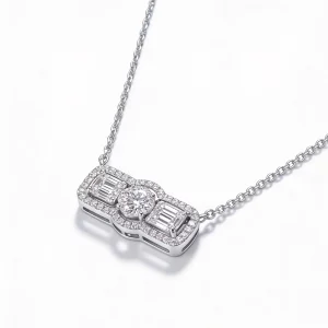 Alternative view of Collana Art Déco in Diamanti Oro Bianco 18kt