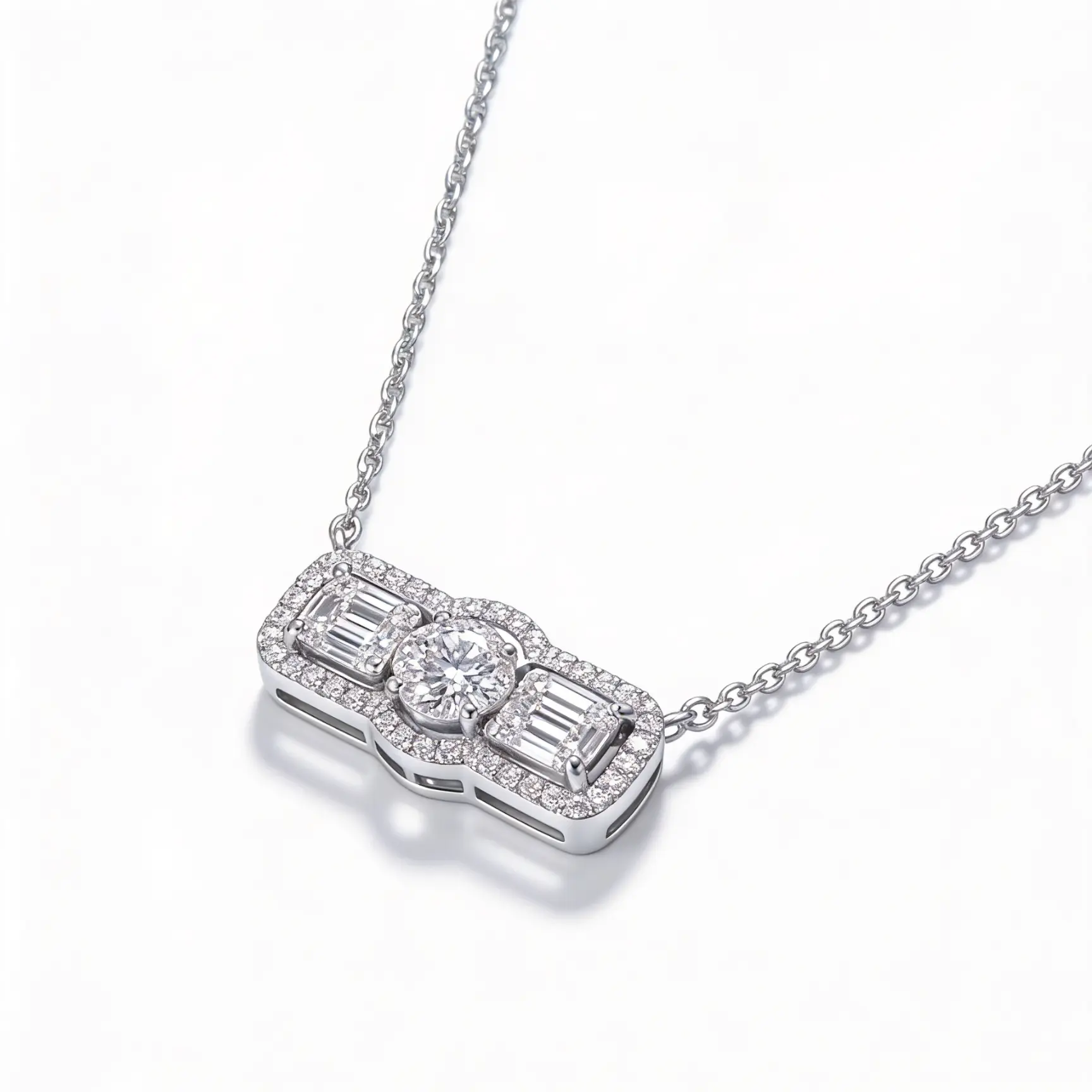 Collana Art Déco in Diamanti Oro Bianco 18kt - immagine 2