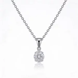 Alternative view of Collana Goccia Rugiada in Diamanti Oro Bianco 18kt