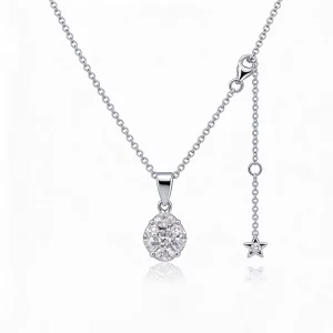 Collana Goccia-Rugiada in Diamanti Oro Bianco 18kt