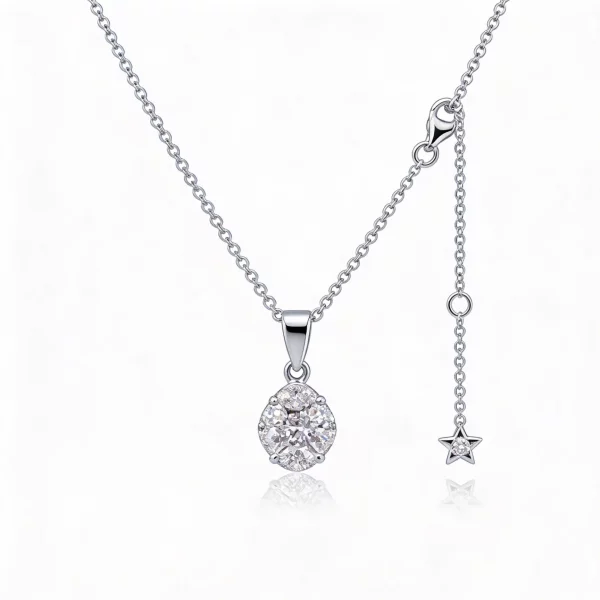 Collana Goccia-Rugiada in Diamanti Oro Bianco 18kt